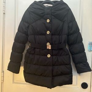 Kate Spade Black Bow Belted Puffer Jacket